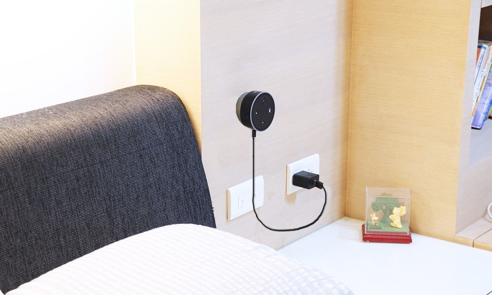 Rivetdot wall mount kit for Amazon Echo Dot for your bedroom